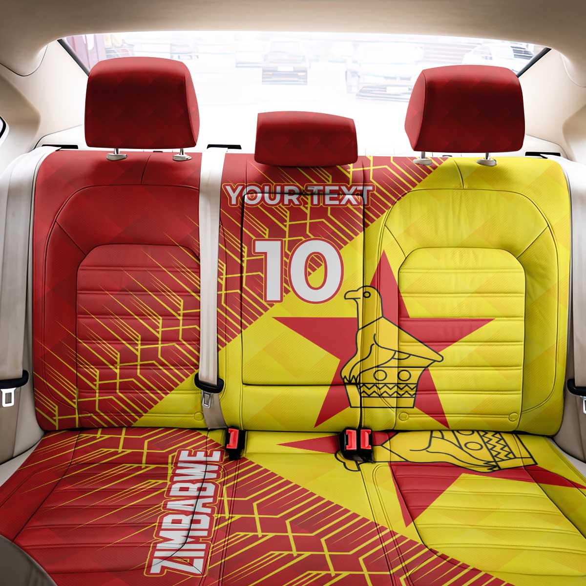 Custom Zimbabwe Cricket Back Car Seat Cover Flame Warriors Zimbabwe Spirit - Wonder Print Shop