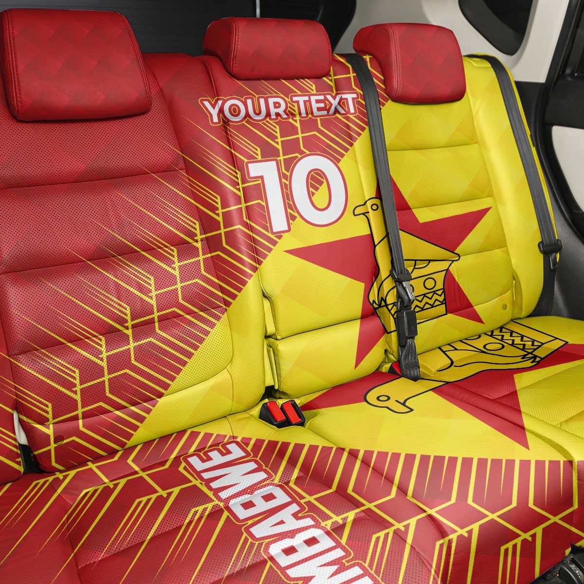 Custom Zimbabwe Cricket Back Car Seat Cover Flame Warriors Zimbabwe Spirit - Wonder Print Shop