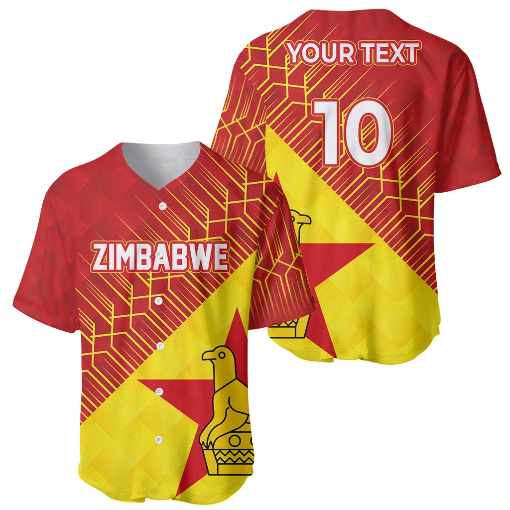 Custom Zimbabwe Cricket Baseball Jersey Flame Warriors Zimbabwe Spirit - Wonder Print Shop