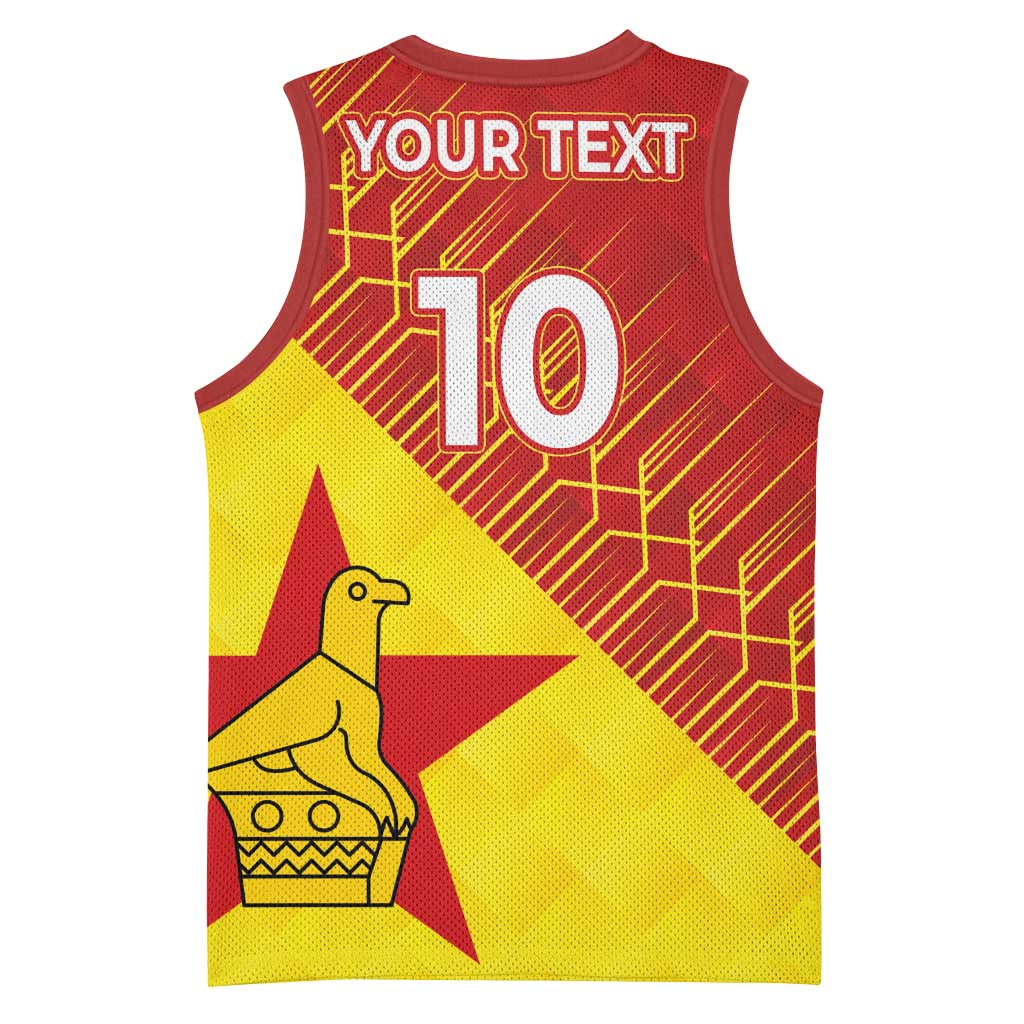 Custom Zimbabwe Cricket Basketball Jersey Flame Warriors Zimbabwe Spirit - Wonder Print Shop