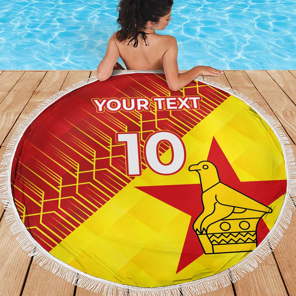 Custom Zimbabwe Cricket Beach Blanket Flame Warriors Zimbabwe Spirit - Wonder Print Shop