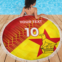 Custom Zimbabwe Cricket Beach Blanket Flame Warriors Zimbabwe Spirit - Wonder Print Shop