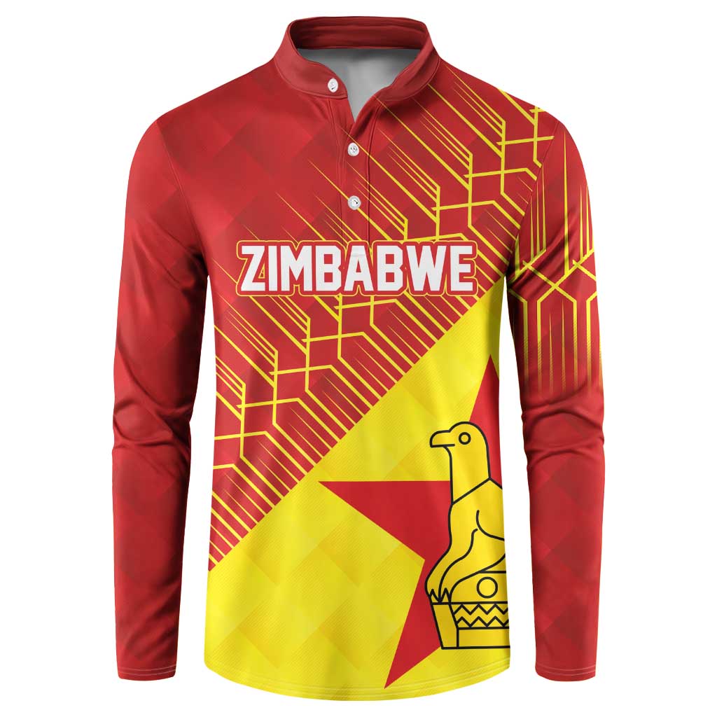 Custom Zimbabwe Cricket Button Sweatshirt Flame Warriors Zimbabwe Spirit - Wonder Print Shop