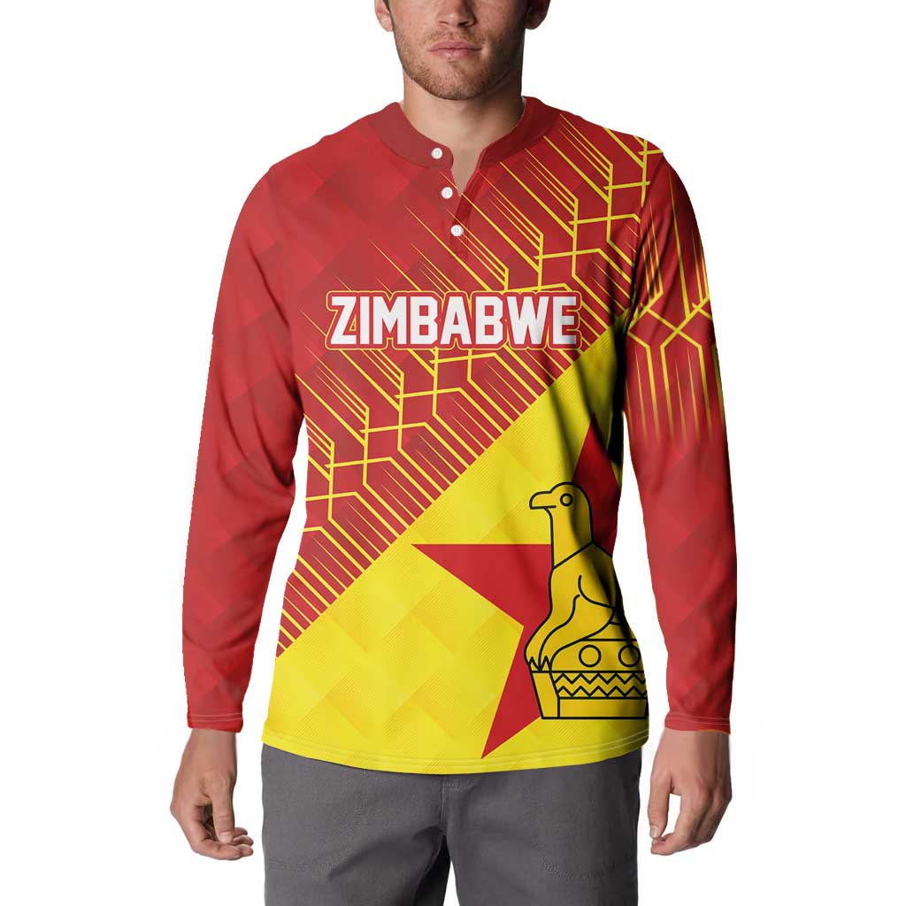 Custom Zimbabwe Cricket Button Sweatshirt Flame Warriors Zimbabwe Spirit - Wonder Print Shop