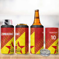Custom Zimbabwe Cricket 4 in 1 Can Cooler Tumbler Flame Warriors Zimbabwe Spirit - Wonder Print Shop