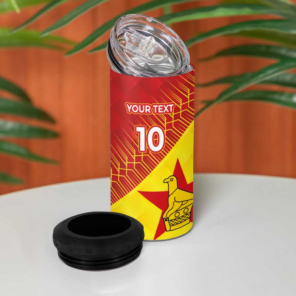 Custom Zimbabwe Cricket 4 in 1 Can Cooler Tumbler Flame Warriors Zimbabwe Spirit - Wonder Print Shop
