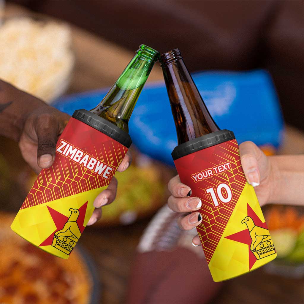 Custom Zimbabwe Cricket 4 in 1 Can Cooler Tumbler Flame Warriors Zimbabwe Spirit - Wonder Print Shop