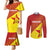 Custom Zimbabwe Cricket Couples Matching Mermaid Dress and Long Sleeve Button Shirt Flame Warriors Zimbabwe Spirit - Wonder Print Shop