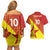 Custom Zimbabwe Cricket Couples Matching Off Shoulder Short Dress and Hawaiian Shirt Flame Warriors Zimbabwe Spirit - Wonder Print Shop