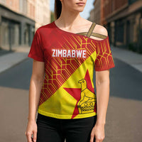 Custom Zimbabwe Cricket Cross Shoulder Shirt Flame Warriors Zimbabwe Spirit - Wonder Print Shop