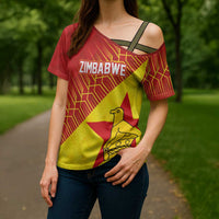 Custom Zimbabwe Cricket Cross Shoulder Shirt Flame Warriors Zimbabwe Spirit - Wonder Print Shop