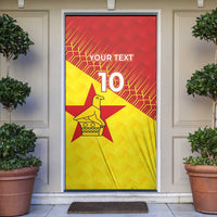 Custom Zimbabwe Cricket Door Cover Flame Warriors Zimbabwe Spirit - Wonder Print Shop