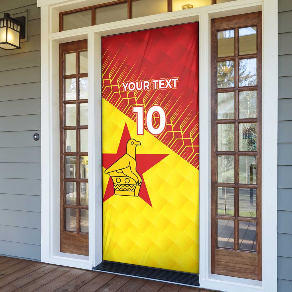 Custom Zimbabwe Cricket Door Cover Flame Warriors Zimbabwe Spirit - Wonder Print Shop
