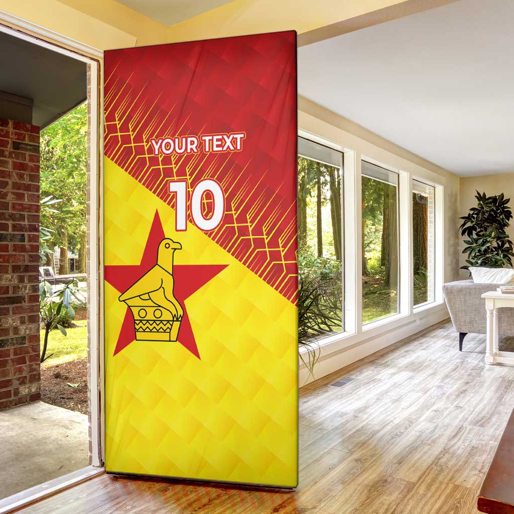 Custom Zimbabwe Cricket Door Cover Flame Warriors Zimbabwe Spirit - Wonder Print Shop