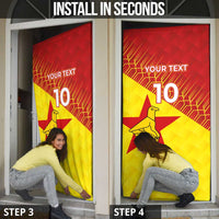 Custom Zimbabwe Cricket Door Cover Flame Warriors Zimbabwe Spirit - Wonder Print Shop