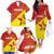 Custom Zimbabwe Cricket Family Matching Off The Shoulder Long Sleeve Dress and Hawaiian Shirt Flame Warriors Zimbabwe Spirit - Wonder Print Shop