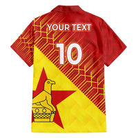 Custom Zimbabwe Cricket Family Matching Off Shoulder Maxi Dress and Hawaiian Shirt Flame Warriors Zimbabwe Spirit - Wonder Print Shop