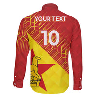 Custom Zimbabwe Cricket Family Matching Off Shoulder Maxi Dress and Hawaiian Shirt Flame Warriors Zimbabwe Spirit - Wonder Print Shop