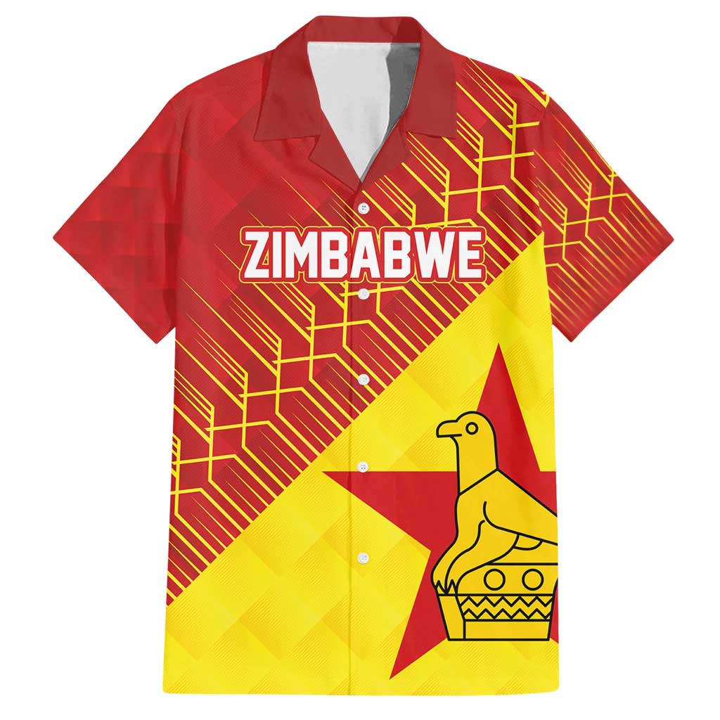 Custom Zimbabwe Cricket Family Matching Off Shoulder Short Dress and Hawaiian Shirt Flame Warriors Zimbabwe Spirit - Wonder Print Shop