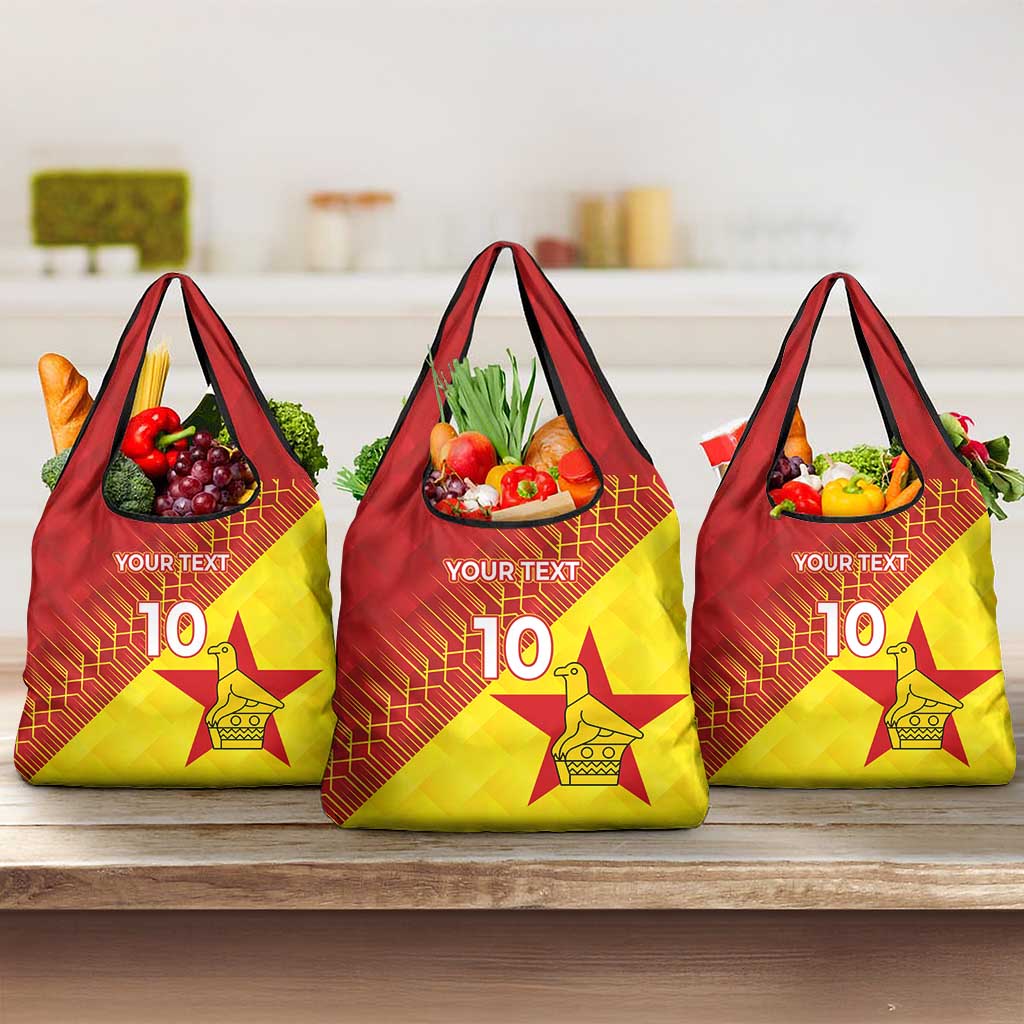 Custom Zimbabwe Cricket Grocery Bag Flame Warriors Zimbabwe Spirit - Wonder Print Shop
