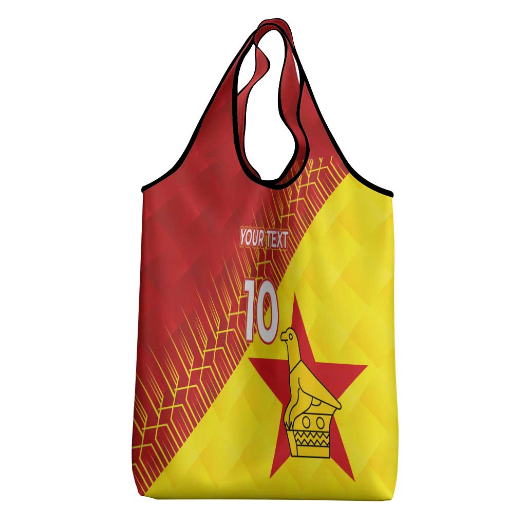Custom Zimbabwe Cricket Grocery Bag Flame Warriors Zimbabwe Spirit - Wonder Print Shop