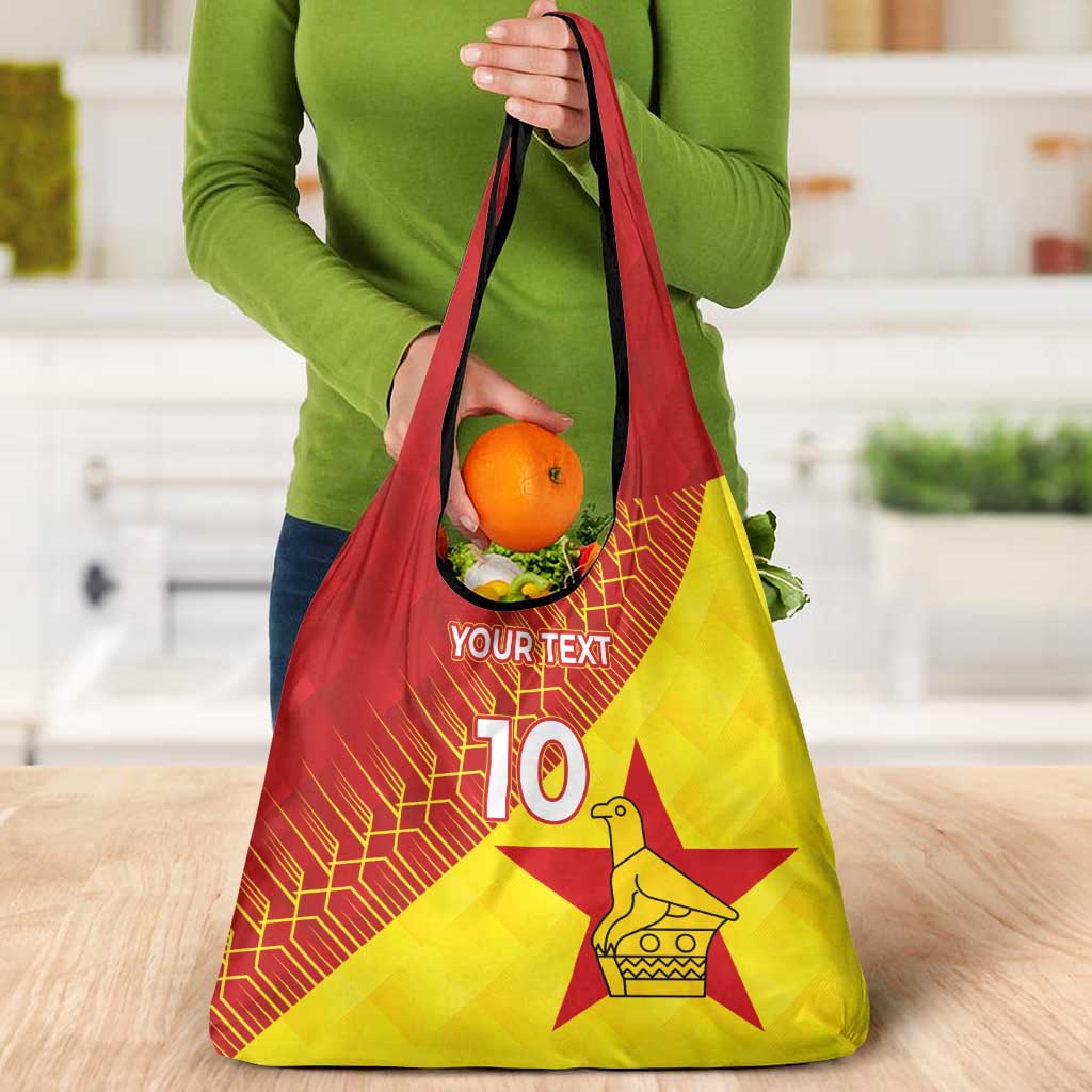 Custom Zimbabwe Cricket Grocery Bag Flame Warriors Zimbabwe Spirit - Wonder Print Shop