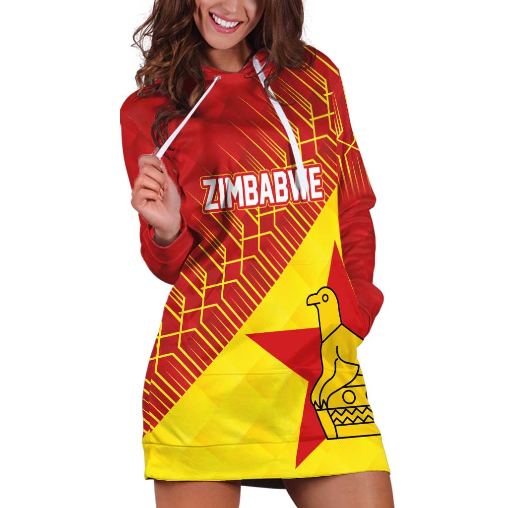 Custom Zimbabwe Cricket Hoodie Dress Flame Warriors Zimbabwe Spirit - Wonder Print Shop