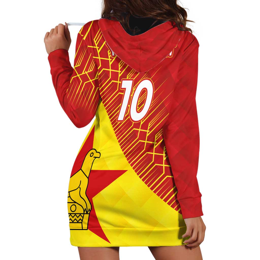 Custom Zimbabwe Cricket Hoodie Dress Flame Warriors Zimbabwe Spirit - Wonder Print Shop