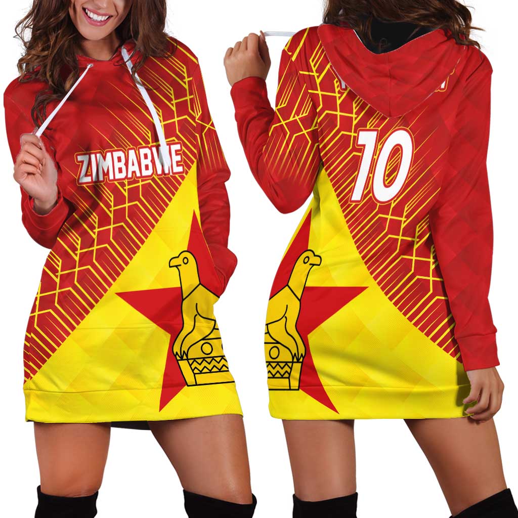 Custom Zimbabwe Cricket Hoodie Dress Flame Warriors Zimbabwe Spirit - Wonder Print Shop