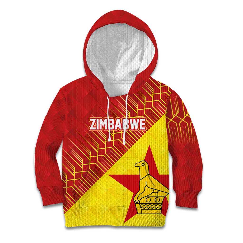 Custom Zimbabwe Cricket Kid Hoodie Flame Warriors Zimbabwe Spirit - Wonder Print Shop