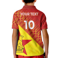 Custom Zimbabwe Cricket Kid Polo Shirt Flame Warriors Zimbabwe Spirit - Wonder Print Shop
