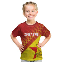 Custom Zimbabwe Cricket Kid T Shirt Flame Warriors Zimbabwe Spirit - Wonder Print Shop