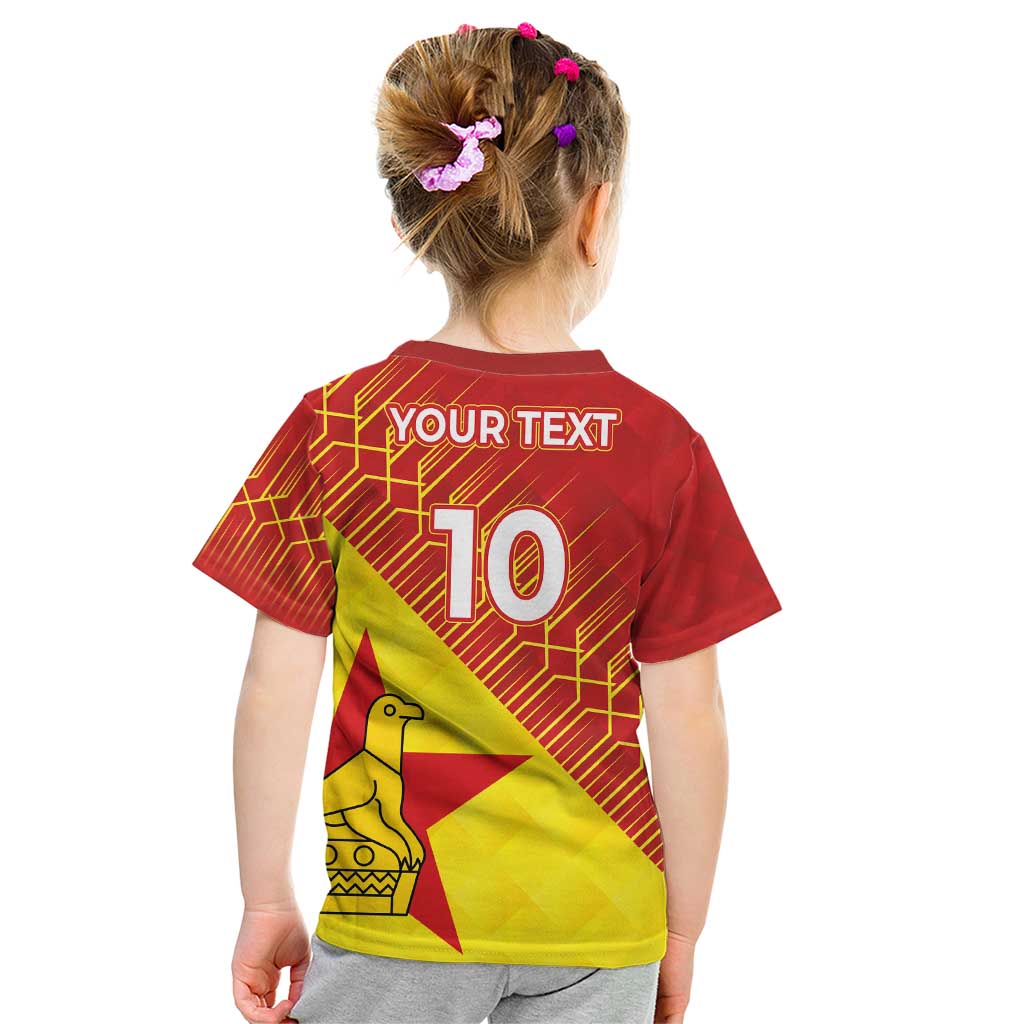 Custom Zimbabwe Cricket Kid T Shirt Flame Warriors Zimbabwe Spirit - Wonder Print Shop