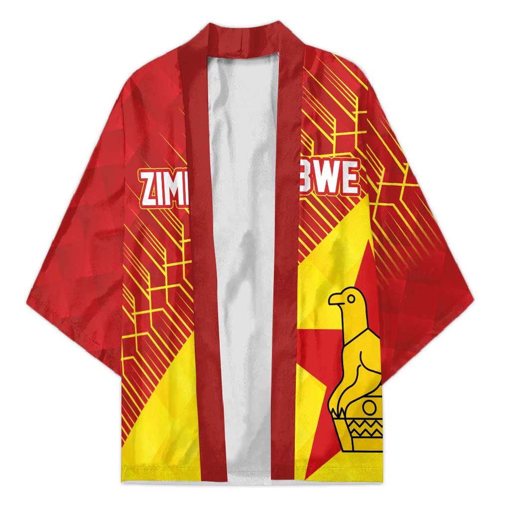 Custom Zimbabwe Cricket Kimono Flame Warriors Zimbabwe Spirit - Wonder Print Shop