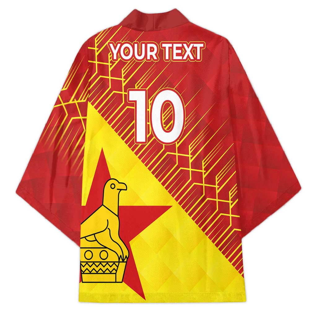 Custom Zimbabwe Cricket Kimono Flame Warriors Zimbabwe Spirit - Wonder Print Shop