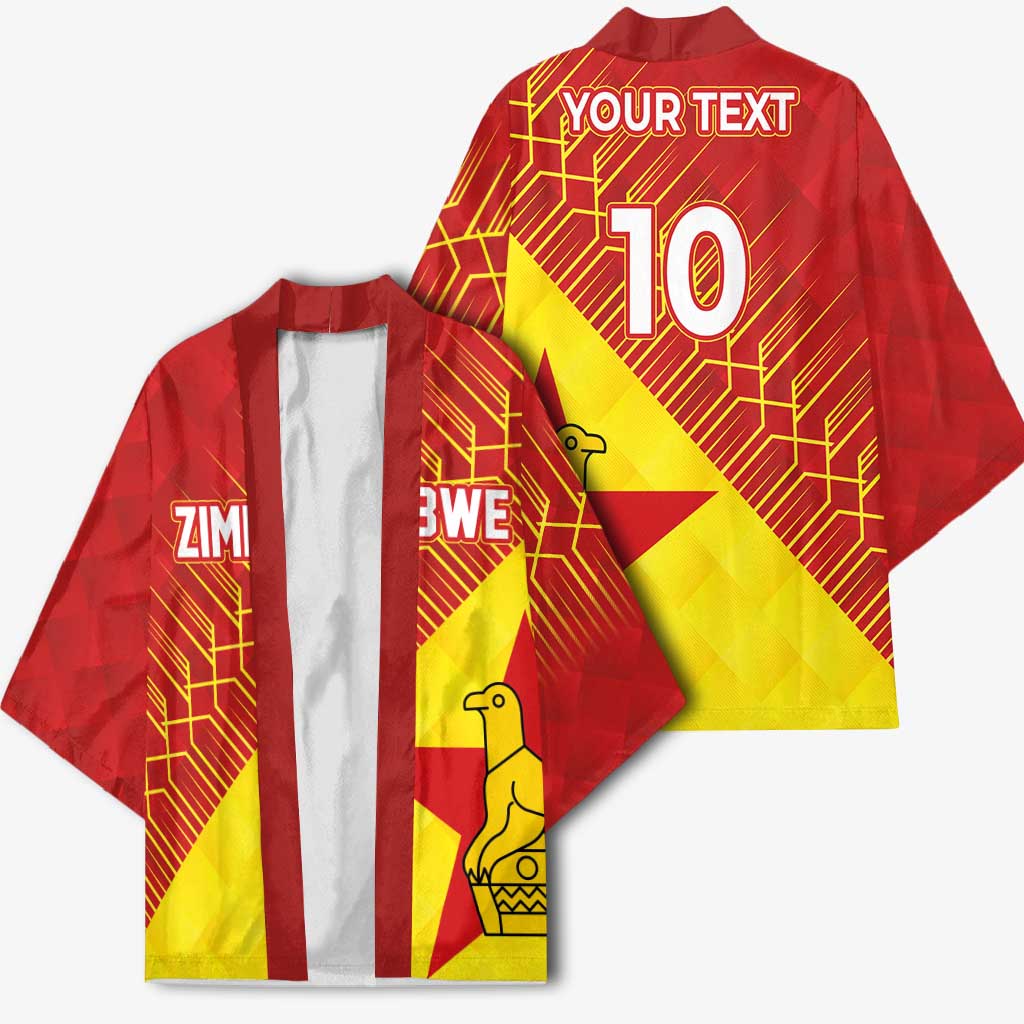 Custom Zimbabwe Cricket Kimono Flame Warriors Zimbabwe Spirit - Wonder Print Shop