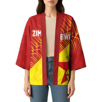 Custom Zimbabwe Cricket Kimono Flame Warriors Zimbabwe Spirit - Wonder Print Shop