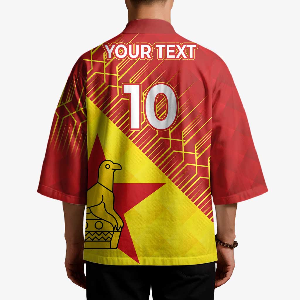 Custom Zimbabwe Cricket Kimono Flame Warriors Zimbabwe Spirit - Wonder Print Shop