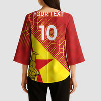 Custom Zimbabwe Cricket Kimono Sleeve Blouse Flame Warriors Zimbabwe Spirit - Wonder Print Shop