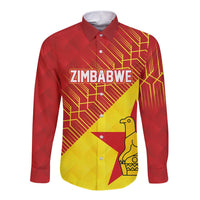 Custom Zimbabwe Cricket Long Sleeve Button Shirt Flame Warriors Zimbabwe Spirit - Wonder Print Shop