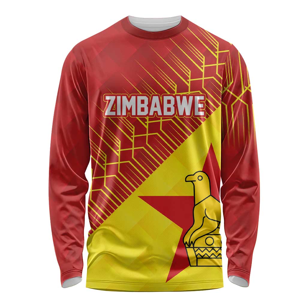 Custom Zimbabwe Cricket Long Sleeve Shirt Flame Warriors Zimbabwe Spirit - Wonder Print Shop