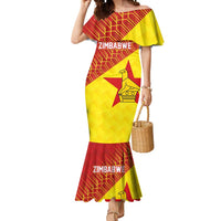 Custom Zimbabwe Cricket Mermaid Dress Flame Warriors Zimbabwe Spirit - Wonder Print Shop