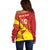 Custom Zimbabwe Cricket Off Shoulder Sweater Flame Warriors Zimbabwe Spirit - Wonder Print Shop