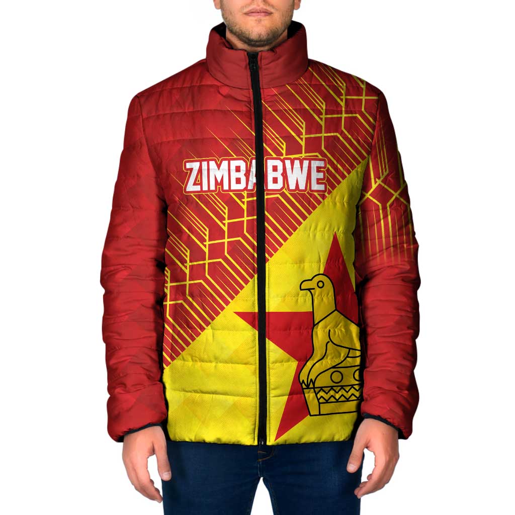 Custom Zimbabwe Cricket Padded Jacket Flame Warriors Zimbabwe Spirit - Wonder Print Shop
