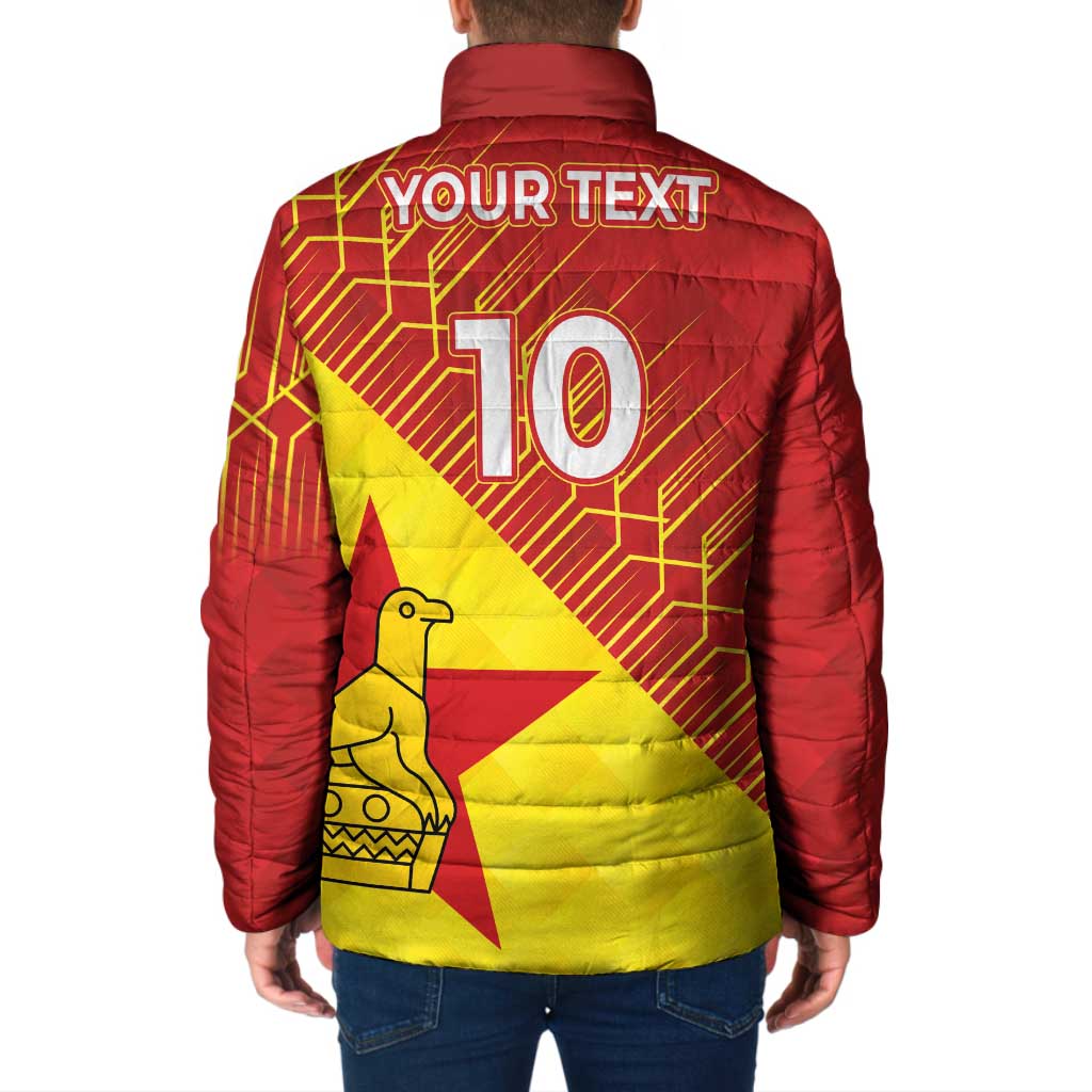 Custom Zimbabwe Cricket Padded Jacket Flame Warriors Zimbabwe Spirit - Wonder Print Shop