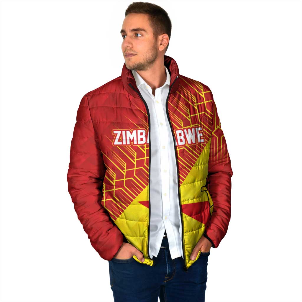 Custom Zimbabwe Cricket Padded Jacket Flame Warriors Zimbabwe Spirit - Wonder Print Shop