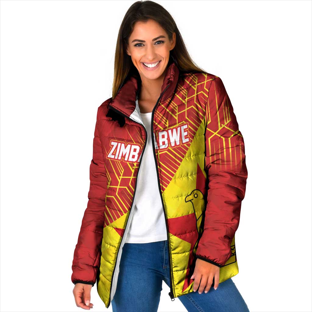 Custom Zimbabwe Cricket Padded Jacket Flame Warriors Zimbabwe Spirit - Wonder Print Shop