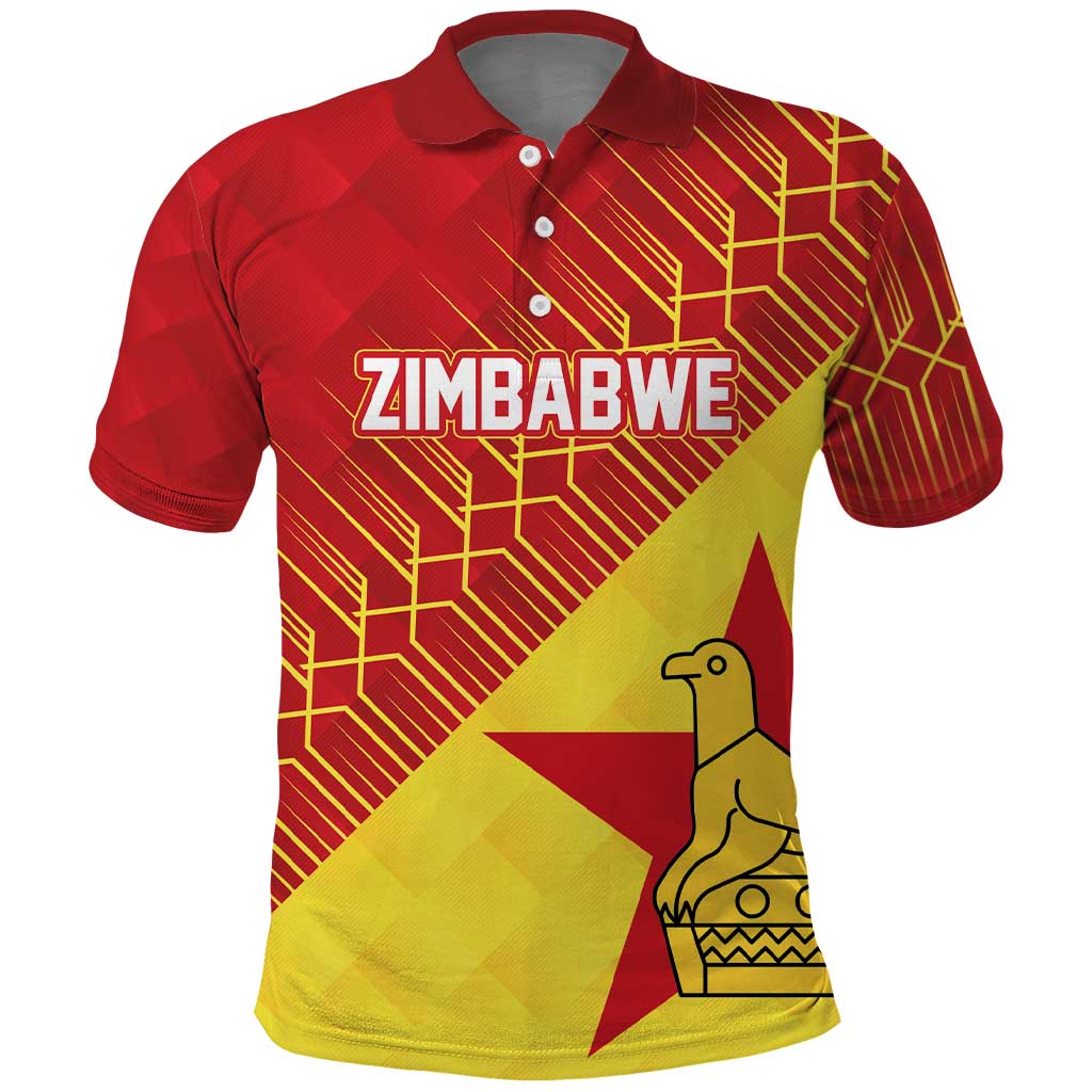 Custom Zimbabwe Cricket Polo Shirt Flame Warriors Zimbabwe Spirit - Wonder Print Shop