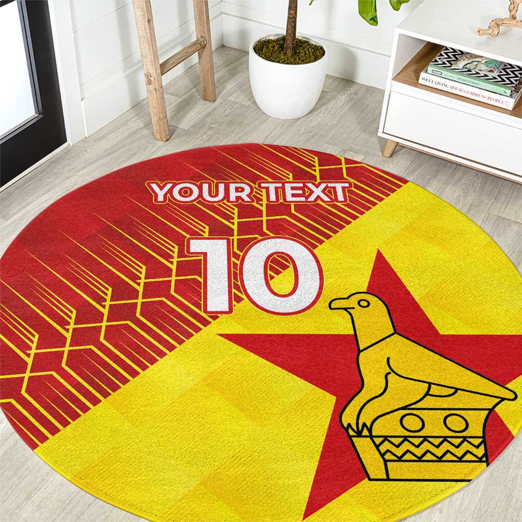 Custom Zimbabwe Cricket Round Carpet Flame Warriors Zimbabwe Spirit - Wonder Print Shop