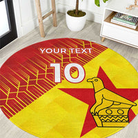 Custom Zimbabwe Cricket Round Carpet Flame Warriors Zimbabwe Spirit - Wonder Print Shop